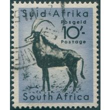 South Africa 1954 10s black & cobalt SG164 used