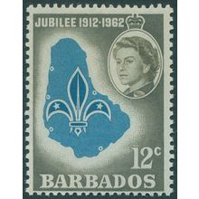 Barbados 1962 12c blue & olive-brown SG310 unused