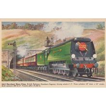 Merchant Navy Class Southern 4-6-2 Train Old Postcard