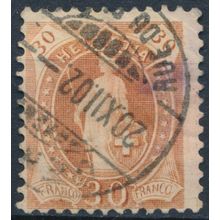 Standing Helvetia: 30c - Switzerland 1882 - FH - MiNr 60D