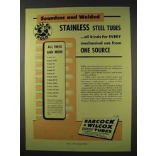 1947 Babcock & Wilcox Stainless Steel Tubes Ad