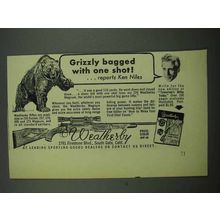 1954 Weatherby 270 Magnum Rifle Ad - Grizzly Bagged