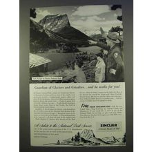 1955 Sinclair Oil Ad - Guardian of Glaciers, Grizzlies