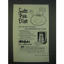 1956 Adolph's Salt Substitute Ad - Salt Free Diet