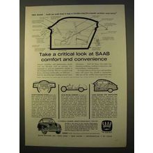 1963 Saab 96 Car Ad - Critical Look at Comfort