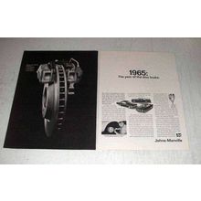 1965 Johns-Manville Disc Brake Ad - The Year Of