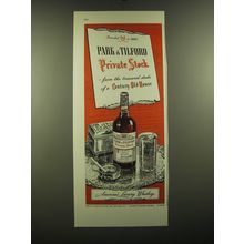 1948 Park & Tilford Private Stock Whiskey Advertisement