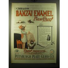 1921 Pittsburgh Plate Glass Pitcairn Banzai Enamel Advertisement