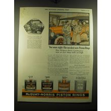 1921 McQuay-Norris Piston Rings Ad - You were right - she needed new rings