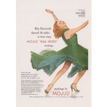 Rita Hayworth Dancing Stockings By Mojud Advertising Postcard