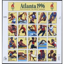 3068u, MNH 32¢ Atlanta Olympics Complete Imperforate Pane ERROR - Stuart Katz