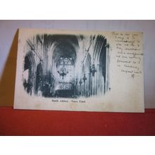 NAVE EAST, BATH ABBEY, BATH. SOMERSET used antique postcard 1918 WAR BONDS pm #