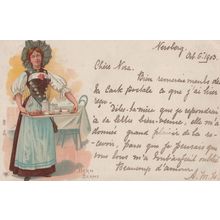 Berne Germany House Maid 1903 Gruss Aus Style Postcard