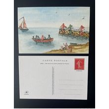 France 2022 150 ans Carte Postale Entier Paris Philex Semeuse camée Roty Bateau