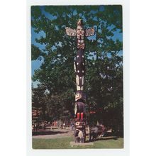 Totem Pole at St Georges Island Park Calgary Alberta Canada Chrome Postcard