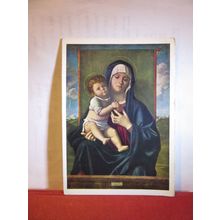 "THE VIRGIN AND CHILD" painting by BELLINI, unused postcard National Gallery =
