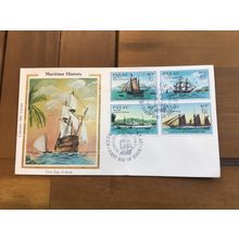 ICOLLECTZONE US Palau 1884 Ships Silk First Day Cover FDC (F300)