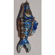 Vintage Cloisonne Enamel Fish Koi Articulated 2"