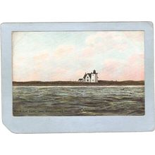 MA Provincetown Lighthouse Postcard Wood End Light Cape Cod lighthouse_box~586