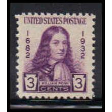 724 3c William Penn Fine MNH O3558