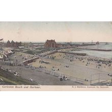 Gorleston Beach & Harbour Ship Boat Antique Postcard