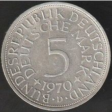 1970 D Germany 5 Mark Silver Coin