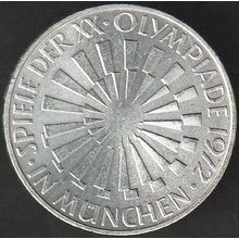 1972 D Germany 10 Mark Silver Coin Munich Olympics - Spiral