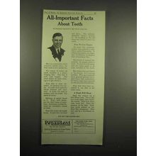1918 Pepsodent Toothpaste Ad - All-Important Facts
