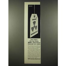 1965 B.F. Goodrich Estane Polyurethane Ad - Even Where This Tag Shows
