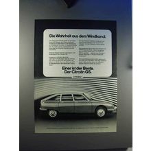 1979 Citroen GS Car Ad - In German - Windkanal