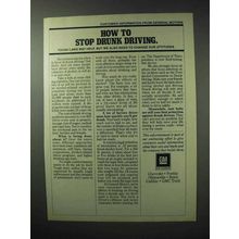 1983 General Motors Ad - How to Stop Drunk Driving