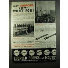 1952 Leupold Scopes and Mounts Ad - Why Leupold scopes won't fog