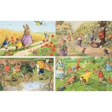 Rabbit Postman Tennis Transport 4x Racey Hodge Medici Postcard s