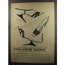 1953 Saks Fifth Avenue Shoes Ad - As S.F.A. sees the delicate straw