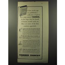 1953 Thurber Country book by James Thurber Ad - A few weeks ago we published