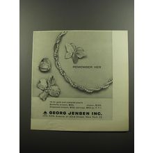 1956 Georg Jensen Jewelry Ad - Remember Her