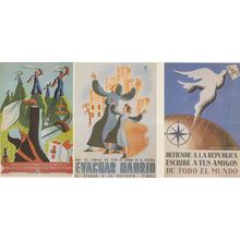Spanish Fascism Protest War Military 3x Postcard s