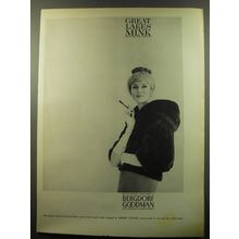 1959 Bergdorf Goodman Fur Coat by Emeric Partos Ad - Great Lakes Mink