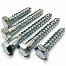 M6 / 6mm HEX HEXAGON HEAD WOOD SCREW COACH SCREWS BOLTS ZINC PLATED ALL LENGTH