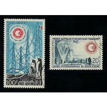 FSAT TAAF Penguins Birds Intl Year of Quiet Sun 2v 1963 Canc SG#36-37 MI#29-30