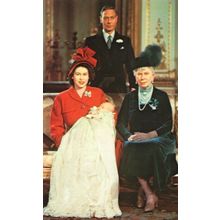 Four Royal Generations Queen Elizabeth II Portrait Postcard