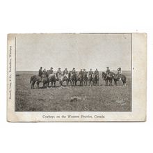 Postcard Canada cowboys on the western prairies Manitoba ? published Winnipeg