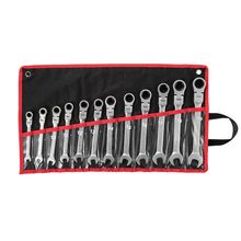 Pack of 2] 12Pc 8-19mm Metric Combination Wrench Flexible Head Ratchet Wrenc...