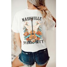 White NASHVILLE MUSIC CITY Guitar Wings Graphic Tee
