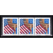 2913v 32c U.S. Flag Over Porch Very Fine MNH LGG PNC 33333/3 PA3481