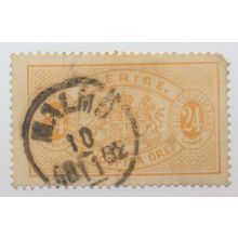 Sweden Stamp Scott #O21, Used, 1882 Malmo Cancel