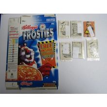 Kelloggs 2001 Frosties Cereal Box (Empty) Techno Glow Stickers Set of 6