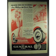 1938 General Tire Ad - Long Mileage and Quick Stops