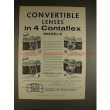 1958 Zeiss Ikon Contaflex Alpha Beta III IV Camera Ad!