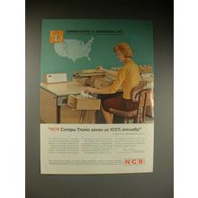 1963 NCR Compu-Tronic Computer Ad - Saves Us 102%